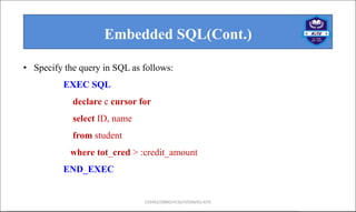 LM7_ Embedded Sql and Dynamic SQL in dbms | PPT