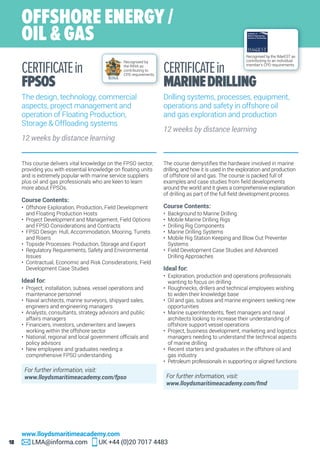 Lloyd's Maritime Academy 2018 course calendar | PDF