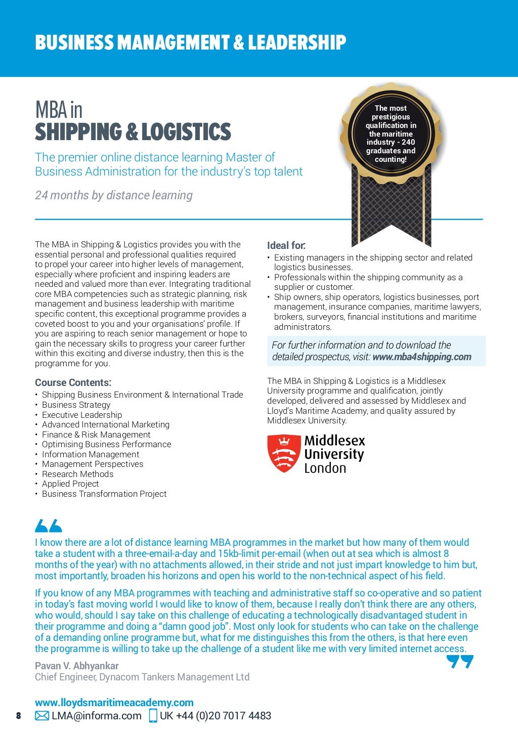 Lloyd's Maritime Academy 2018 course calendar
