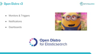 Open Distro <3
● Monitors & Triggers
● Notifications
● Dashboards
 
