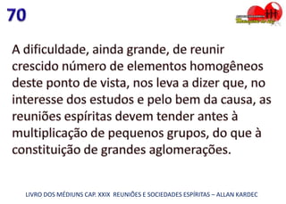 LIVRO DOS MÉDIUNS CAP. XXIX REUNIÕES E SOCIEDADES ESPÍRITAS – ALLAN KARDEC
 