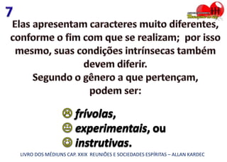 LIVRO DOS MÉDIUNS CAP. XXIX REUNIÕES E SOCIEDADES ESPÍRITAS – ALLAN KARDEC
 