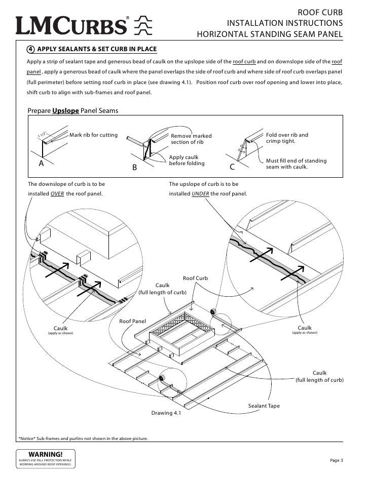 LMCurbs Roof Curb Installation Instructions For Horizontal Standing S…