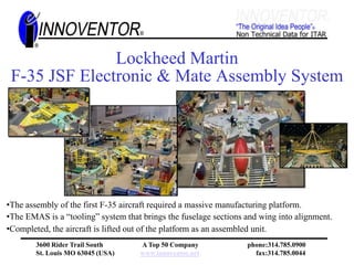 Lockheed Martin Summary of F-35 Manufacturing Equipment Avionic PAO Check Out System