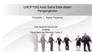 LMCP1352 Asas Sains Data dalam
Pengangkutan
TUGASAN 7 : Agihan Perjalanan
Fatin Syahirah binti Asmadi
A158630
Fakulti Sains dan Teknologi / Tahun 2
 