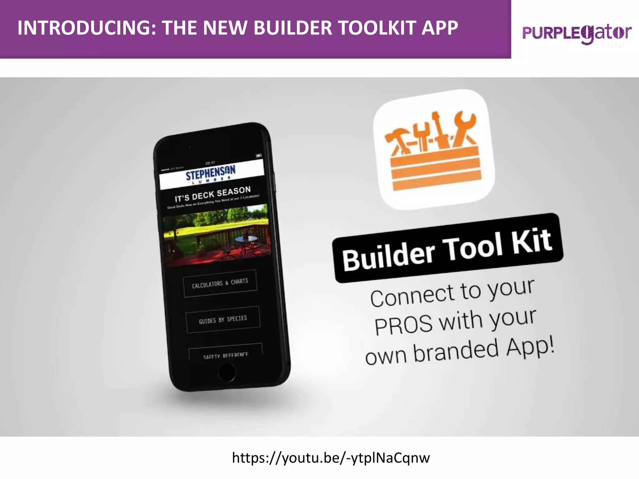 INTRODUCING: THE NEW BUILDER TOOLKIT APP
https://youtu.be/-ytplNaCqnw
 