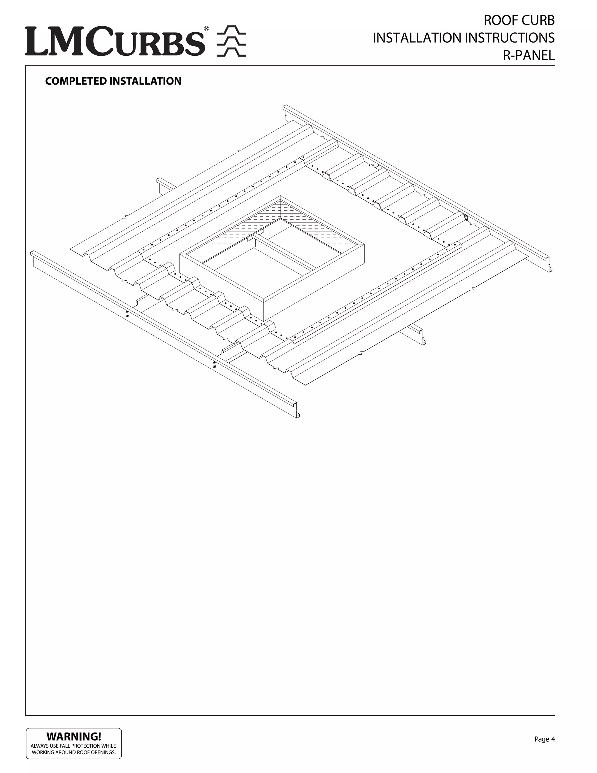 LMCurbs Roof Curb Installation Instructions For R-Panel Metal Roof | PDF