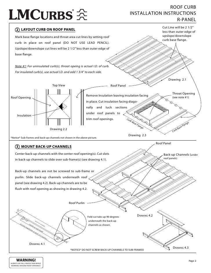 LMCurbs Roof Curb Installation Instructions For RPanel Metal Roof