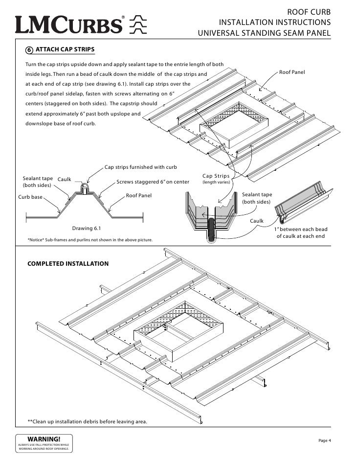LMCurbs Roof Curb Installation Instructions For Universal Standing Se…