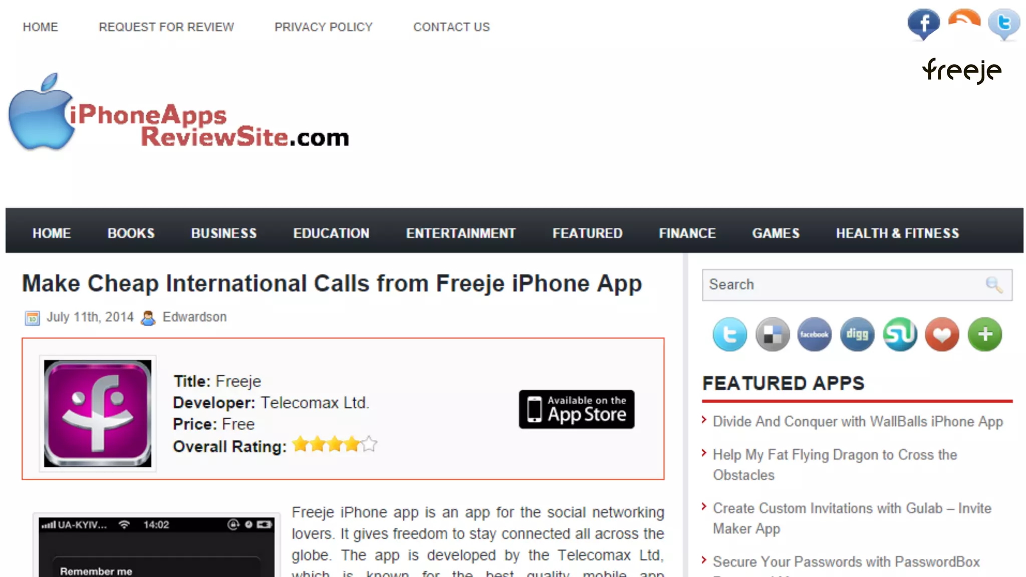 Примеры обзоров продукта freeje 
 