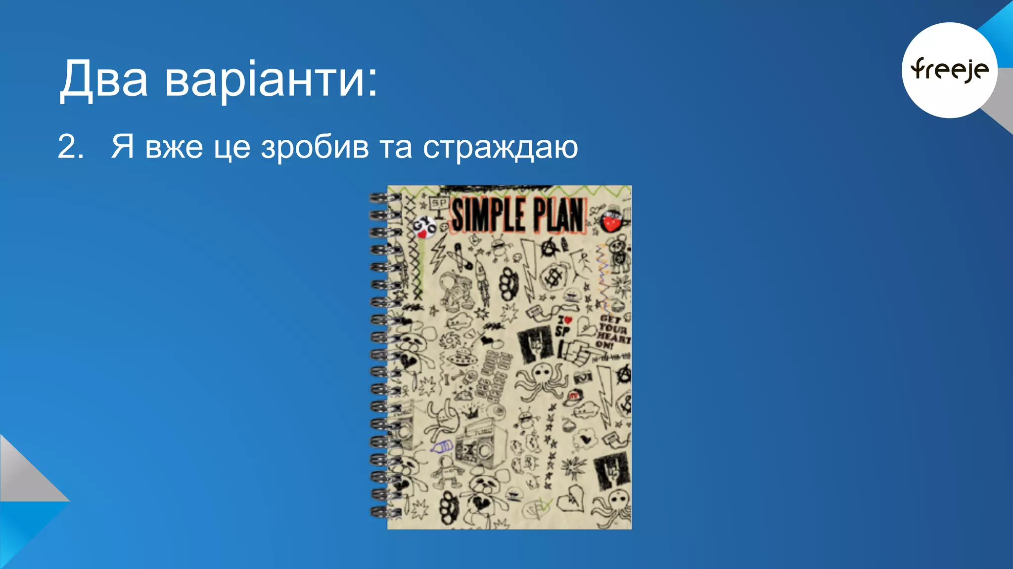 Два варіанти: 
2. Я вже це зробив та страждаю 
 