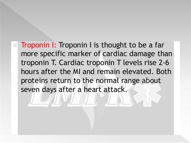 How long will a person's troponin level remain high after a heart attack?