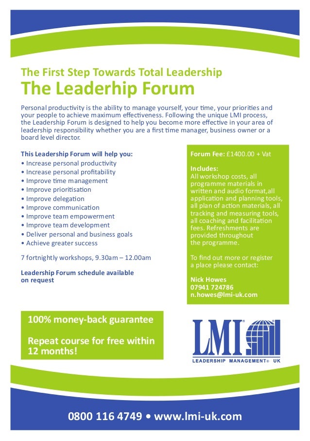 Lmi leaders forum