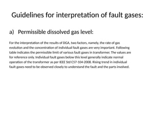 Dga Gas Profile R1 R2 R3 R4 location management instructions of dga of transformer.pptx