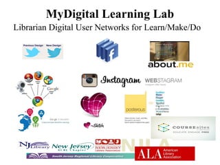 MyDigital Learning Lab
Librarian Digital User Networks for Learn/Make/Do
 