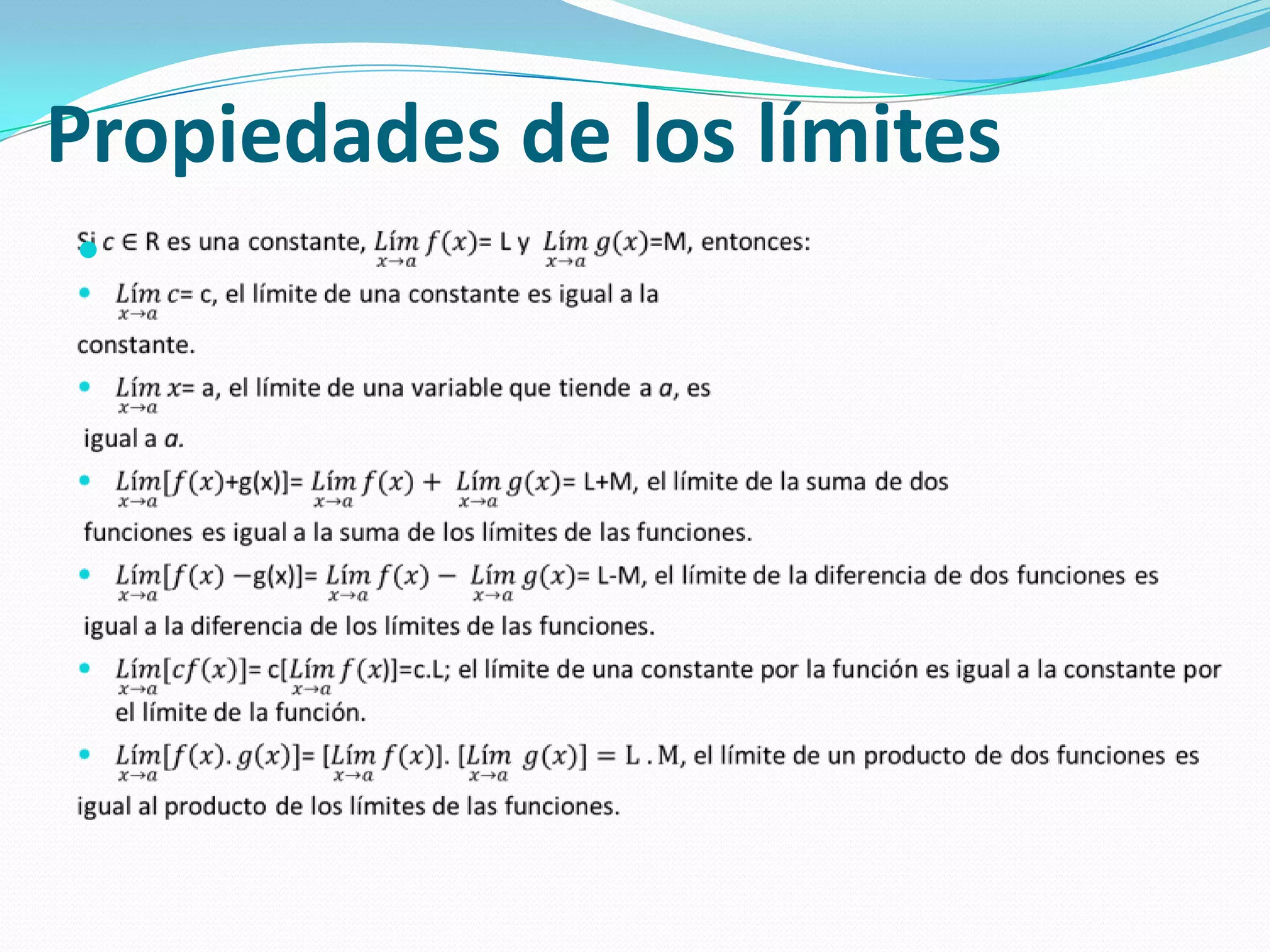 Propiedades de los límites

