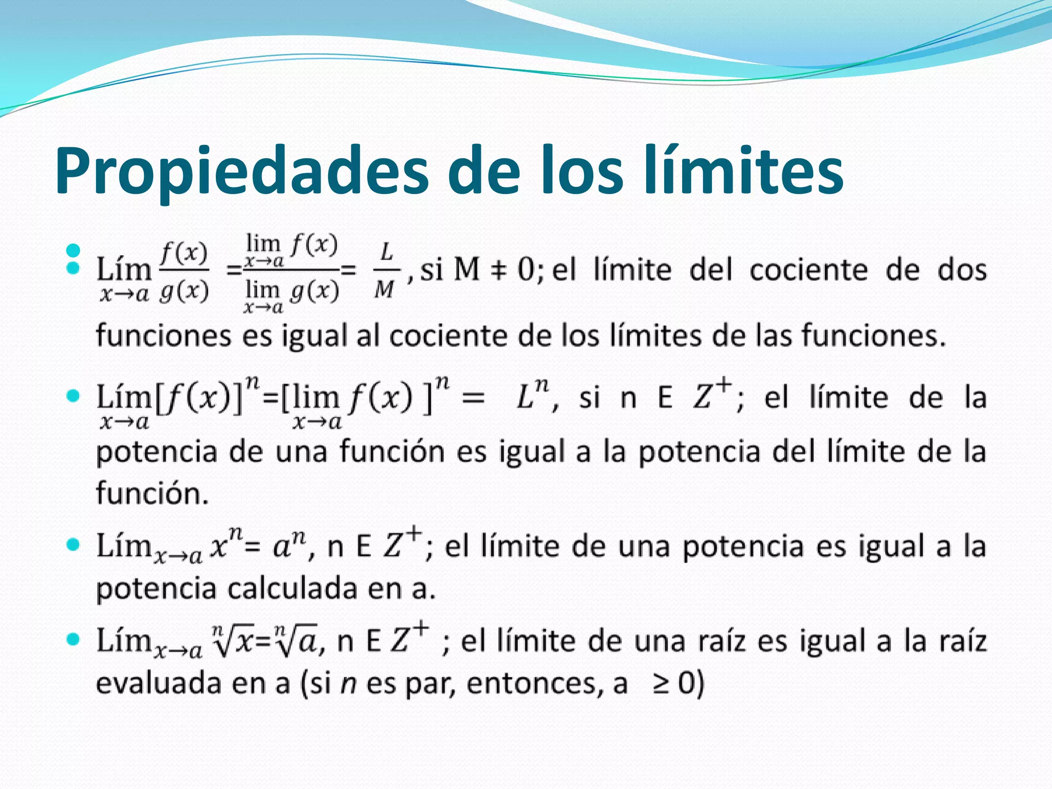Propiedades de los límites
