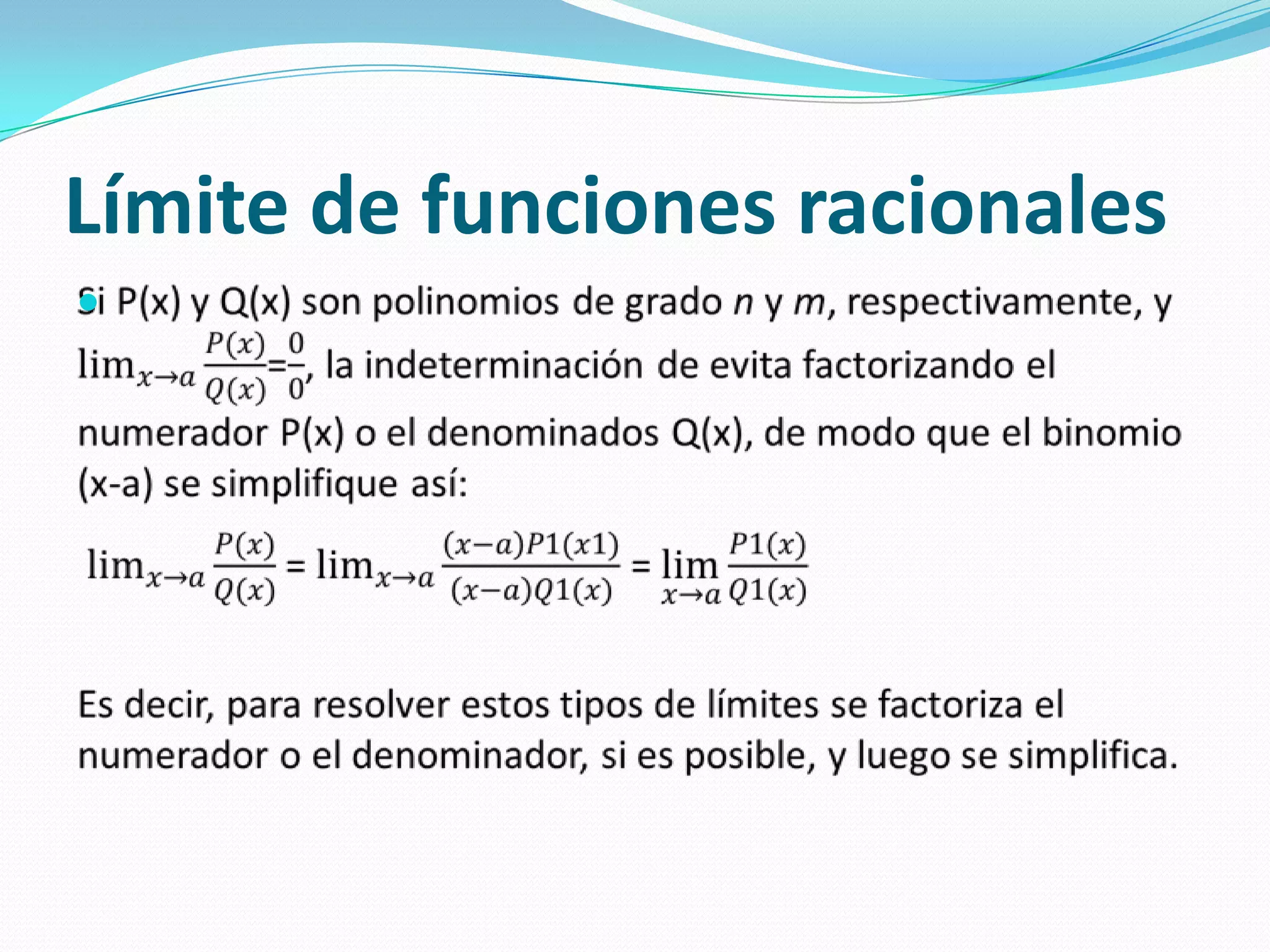 Límite de funciones racionales
