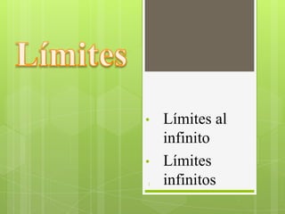•
•
1

Límites al
infinito
Límites
infinitos

 