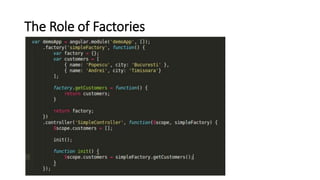The Role of Factories
 
