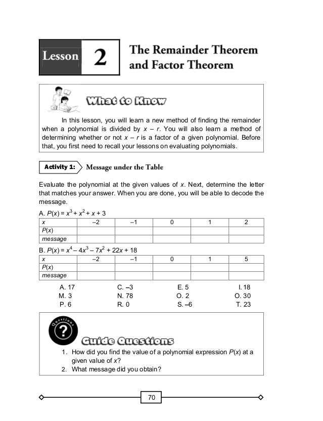 Grade 10 Math Module (1st Quarter) Grade 10 Math Module (1st Quarter)
