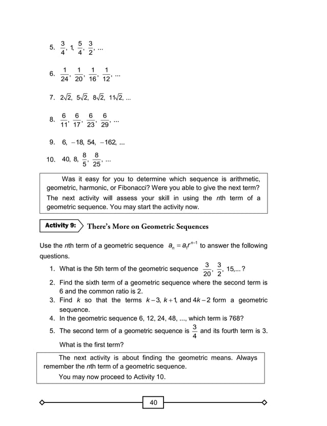 MATH GRADE 10 LEARNER'S MODULE