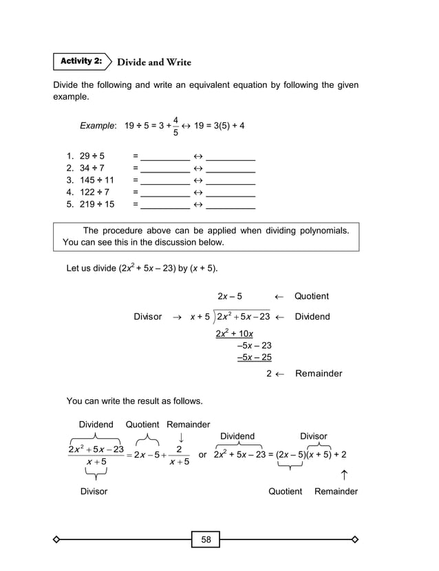 MATH GRADE 10 LEARNER'S MODULE