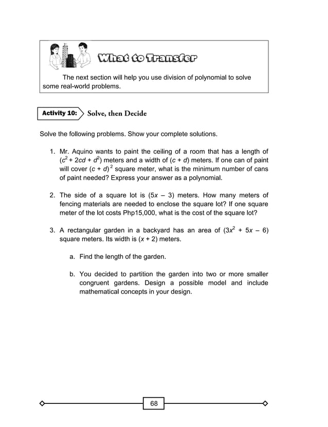 MATH GRADE 10 LEARNER'S MODULE