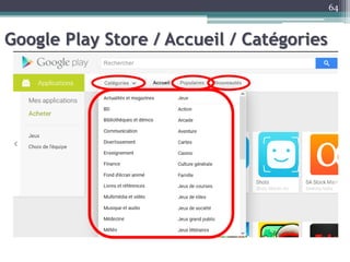 Google Play Store / Accueil / Catégories
64
 