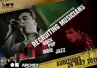 Live Music Now - Auditions Flyer May 2011