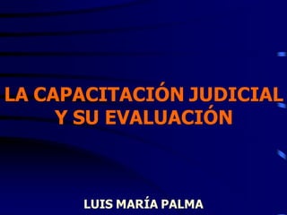LA CAPACITACIÓN JUDICIAL
Y SU EVALUACIÓN
LUIS MARÍA PALMA
 