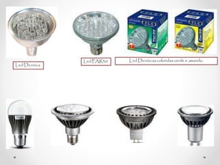 Led Dicróicas coloridas verde e amarelo.
Led Dicróica
Led PAR30
 