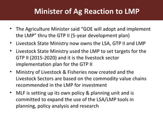 Using the Livestock Master Plan (LMP) process to influence pro-poor livestock development in Ethiopia and Tanzania