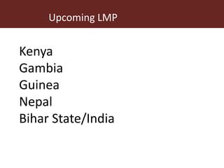 LMP process and its support for the incorporation of livestock in NAIPs