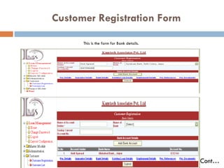   Customer Registration Form This is the form for Bank details. Cont… 