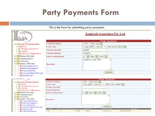   Party Payments Form This is the form for submitting party payments. 