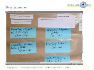 Einsatzszenarien Wolfgang Neuhaus – Fachtagung Lernmanagementsysteme – LISUM Berlin-Brandenburg 17.6.2009   