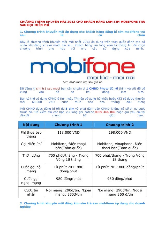 Làm Sim Mobifone Trả Sau Gọi Miễn Phí Giá Rẻ Giao Sim Tận Nơi Hcm