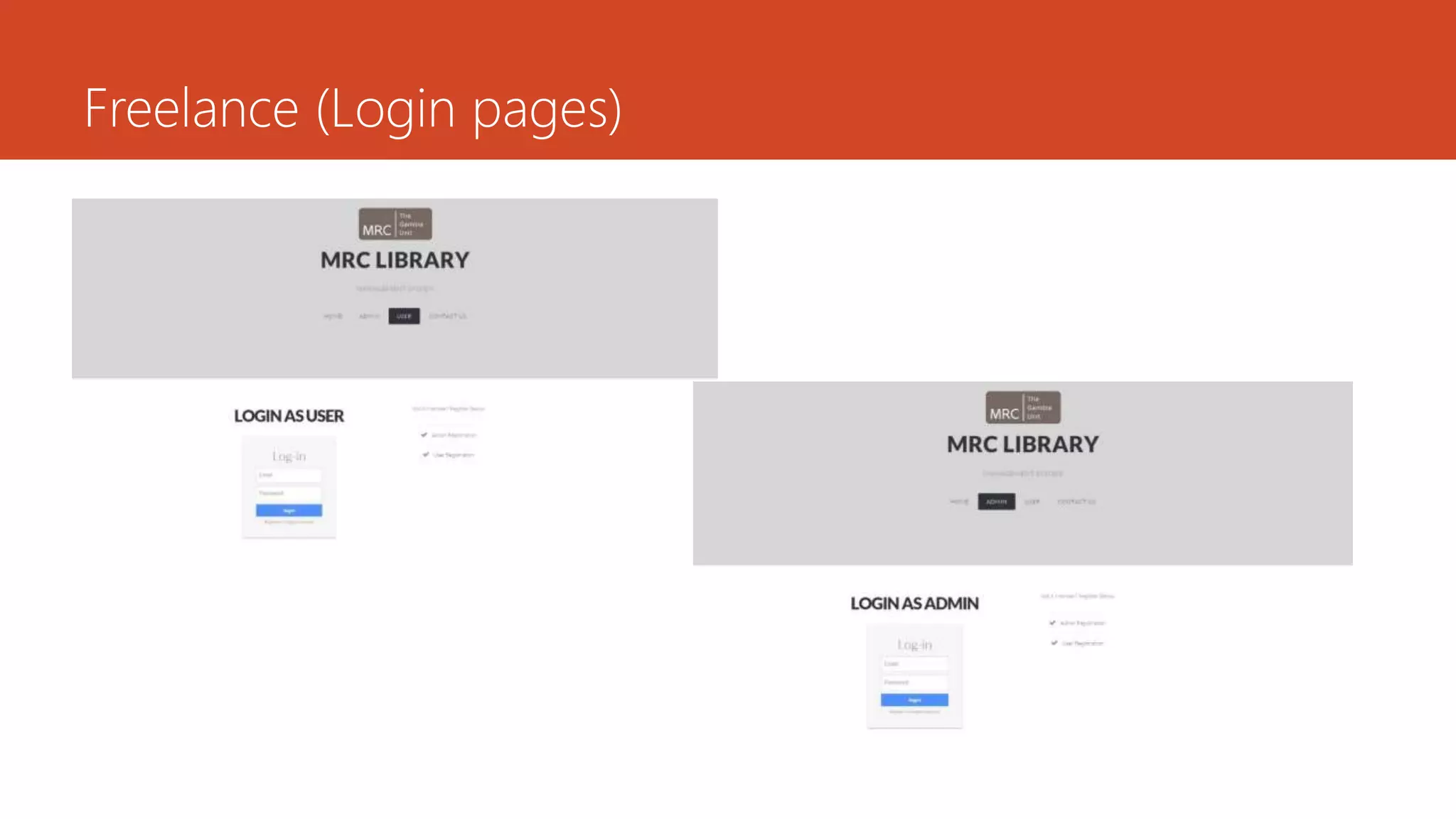 Freelance (Login pages)
 