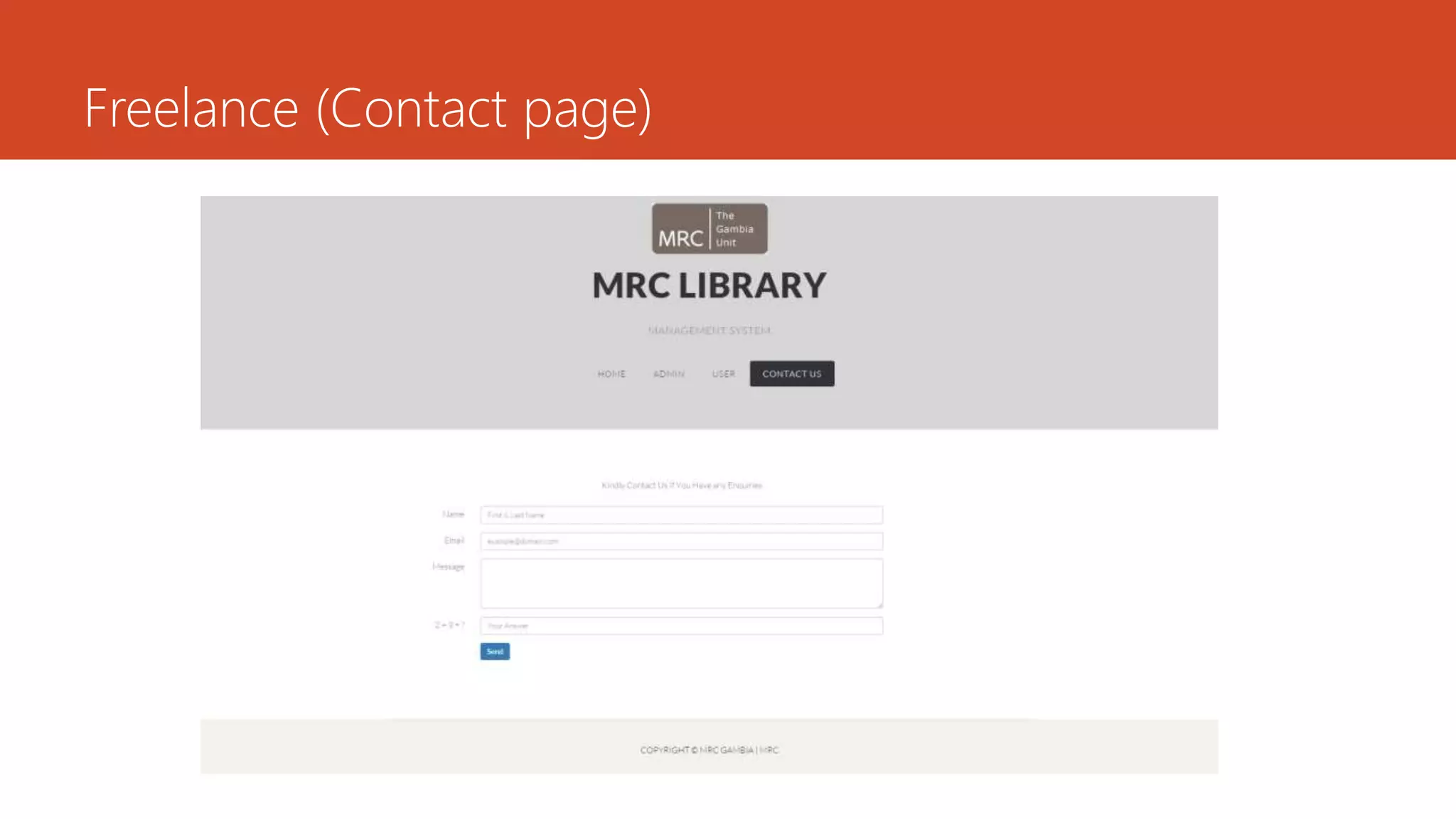 Freelance (Contact page)
 