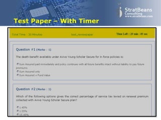 Confidential and Proprietary 25
www.stratbeans.com
Test Paper – With Timer
 