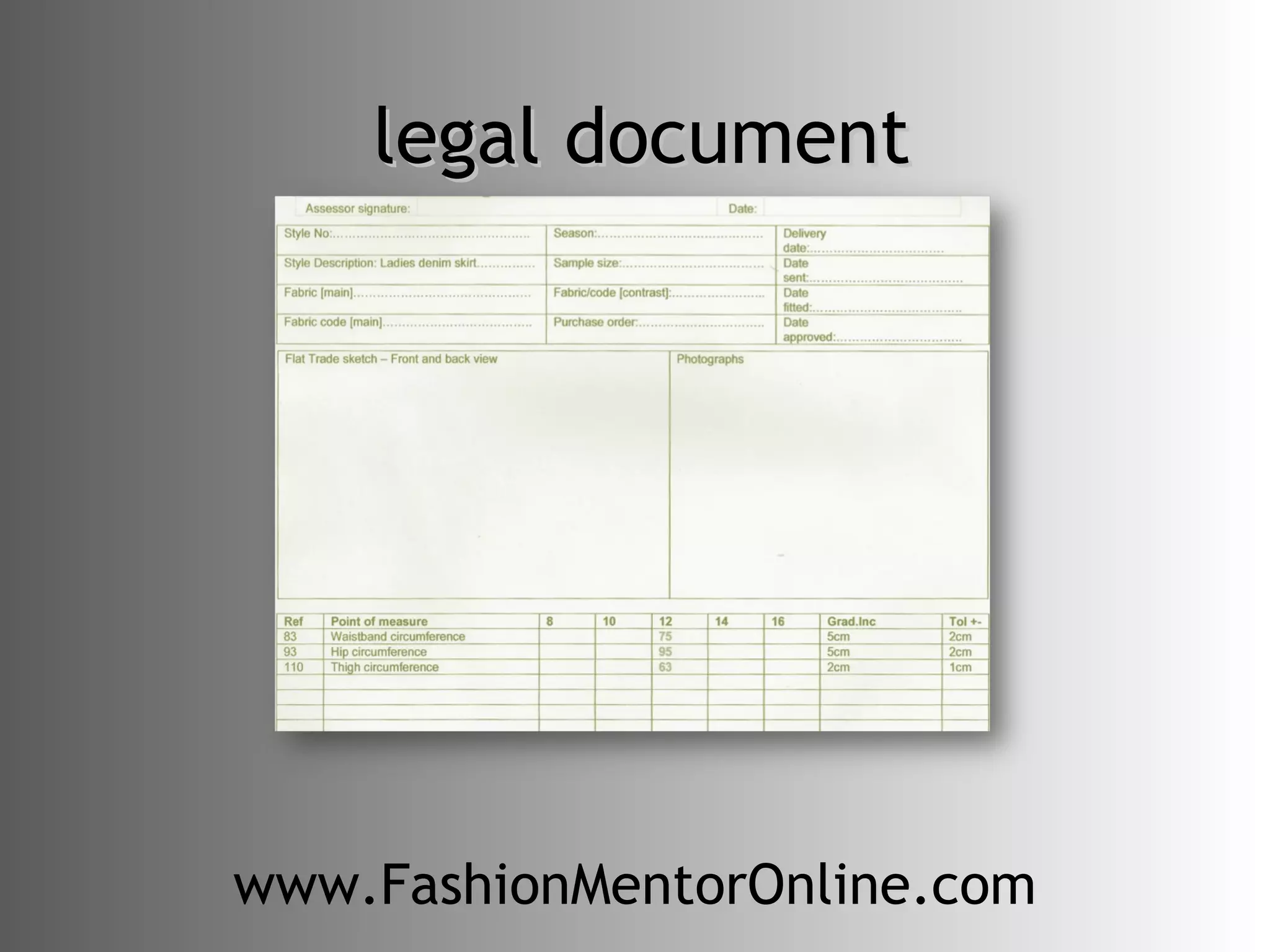 legal document www.FashionMentorOnline.com 