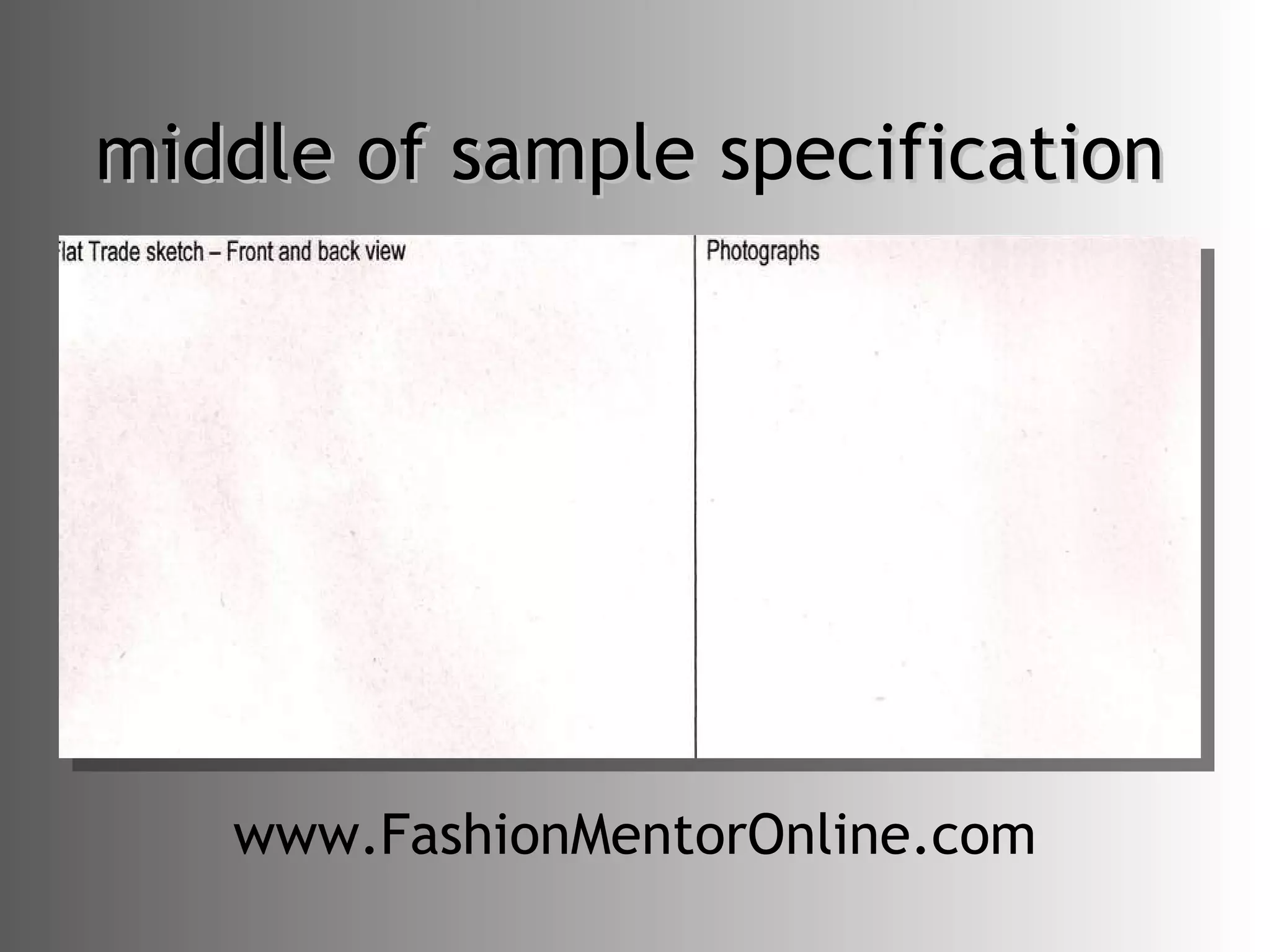 middle of sample specification www.FashionMentorOnline.com 