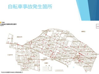 自転車事故発生箇所
平成26年武蔵野市地域生活環境指標より
32
 