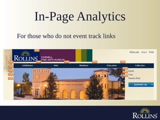 In-Page Analytics
For those who do not event track links
 