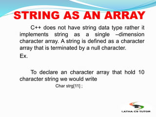 Arrays in C++ in Tamil - TNSCERT SYLLABUS PPT | PPTX | Programming ...