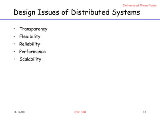 Distributed Design Issues Comprehensive Overview of Distributed Systems: Concepts, Advantages ...