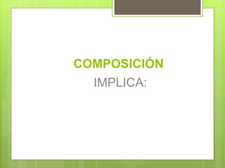 COMPOSICIÓN
IMPLICA:
 
