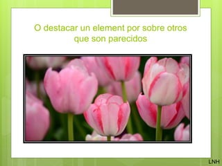 O destacar un element por sobre otros
que son parecidos
LNH
 