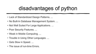 Python.pptx | Programming Languages | Computing